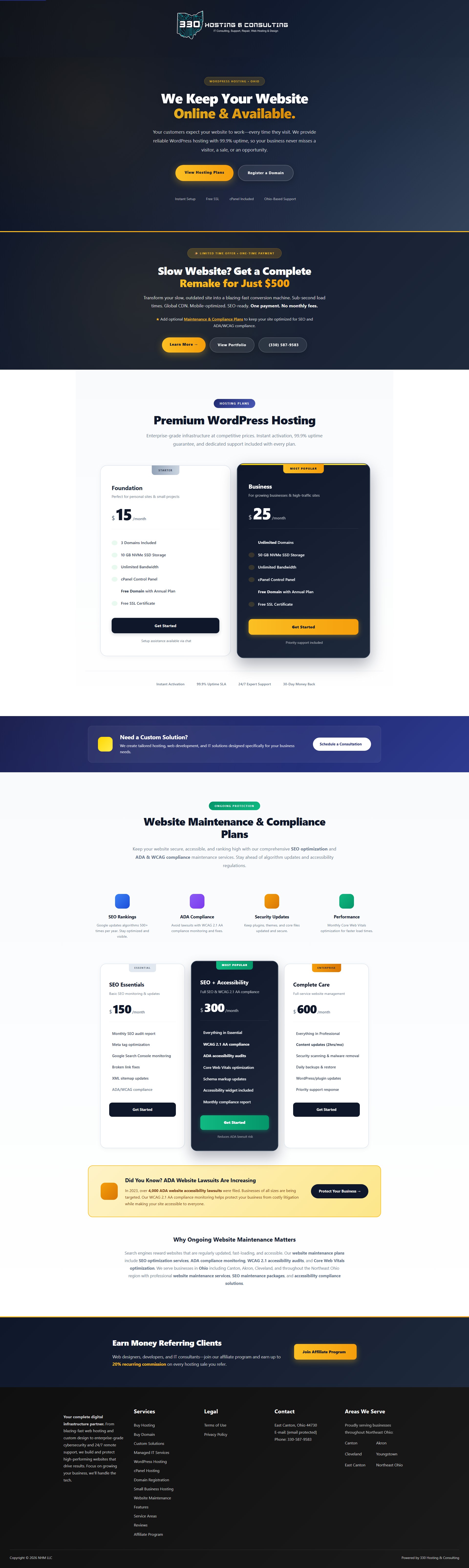 330 Hosting & Consulting website screenshot